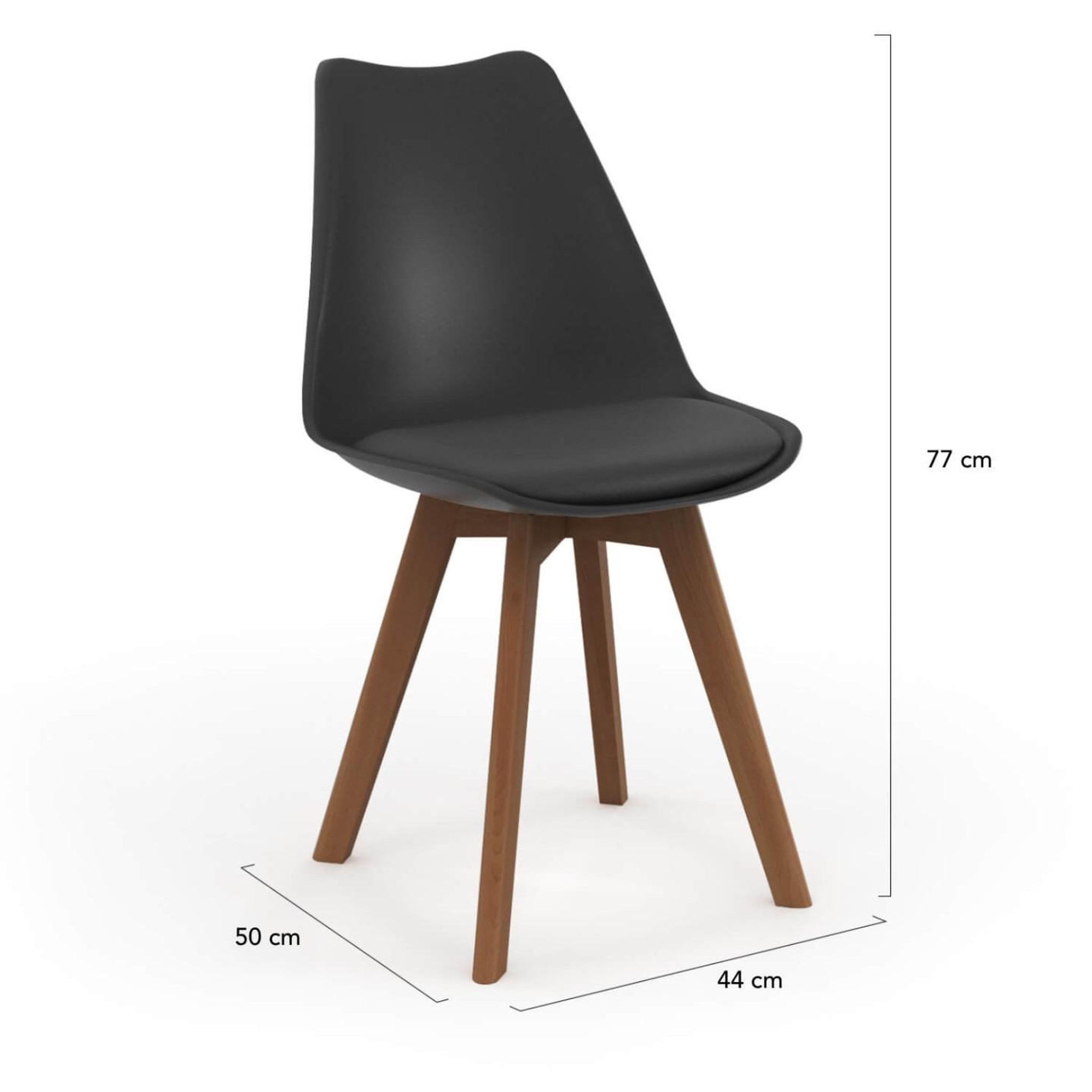Voir la diapositive 5 : ID MARKET Lot de 6 chaises scandinaves sara noires pieds foncés pour salle à manger