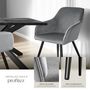 Voir la diapositive 4 : tectake Chaise style scandinave rembourrée aspect velours gris/noir Lot de 2