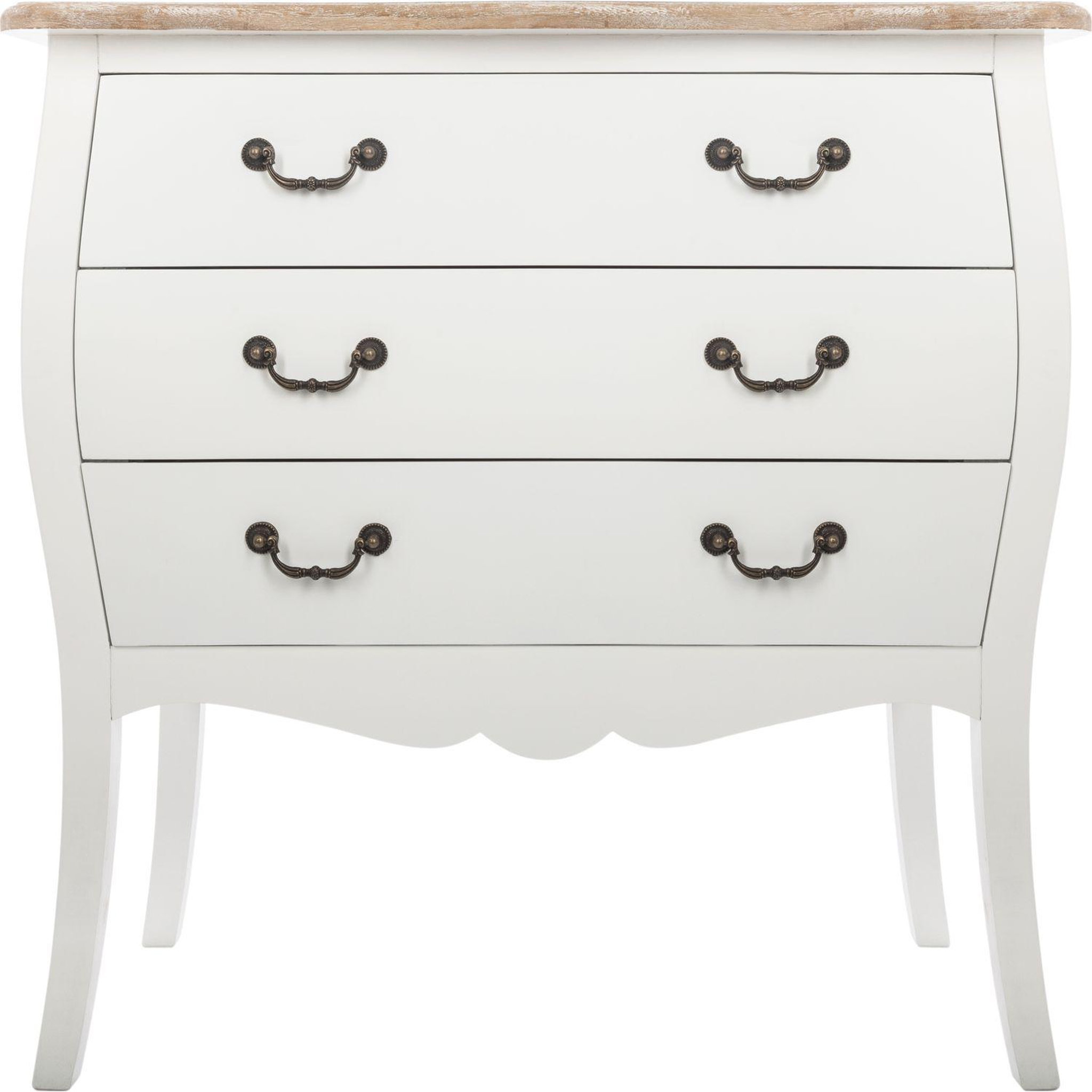 Voir la diapositive 2 : ATMOSPHERA Commode en bois chrysa - l. 75 x h. 76 cm - blanc