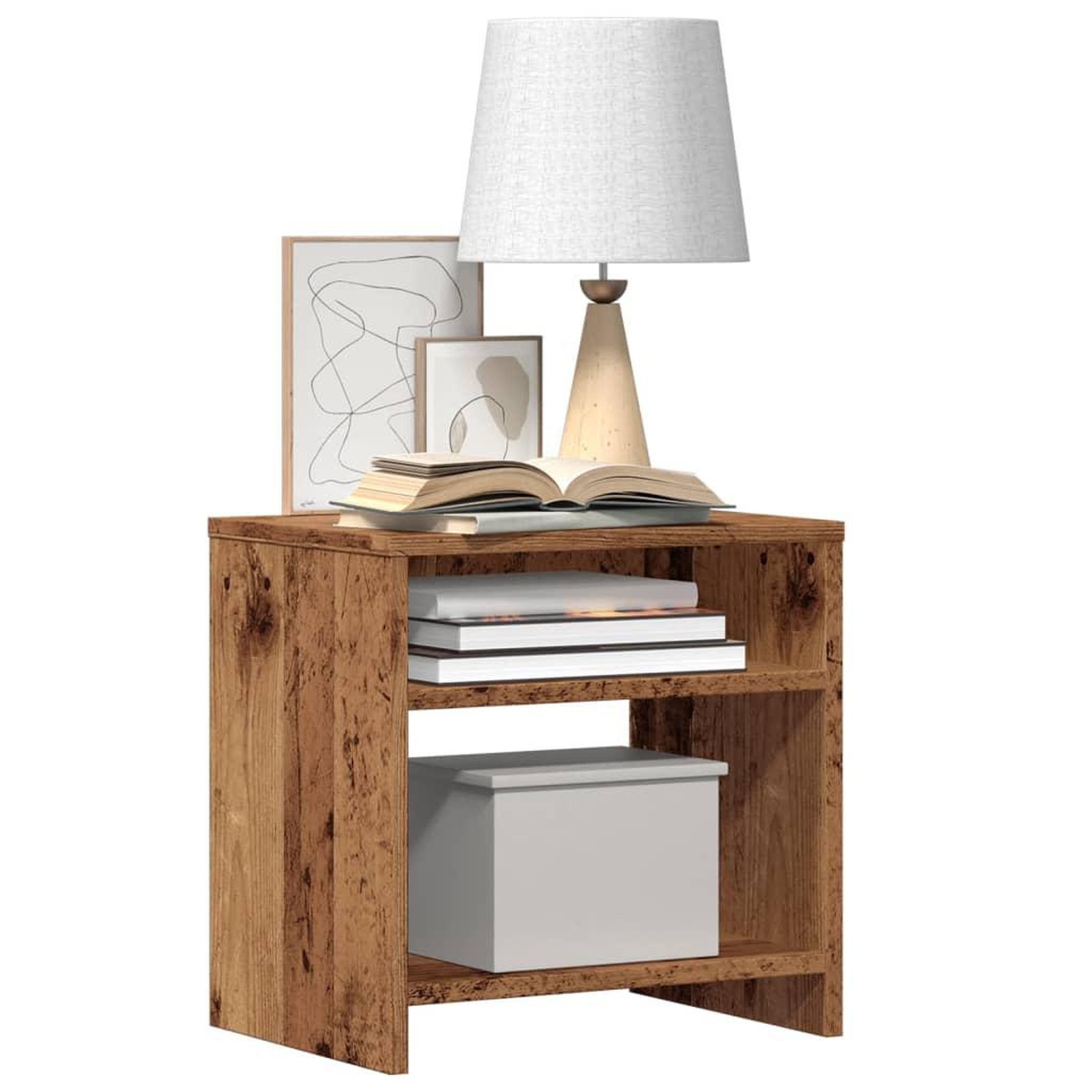 Voir la diapositive 4 : VIDAXL Table de chevet vieux bois 40x30x40 cm bois d'ingenierie