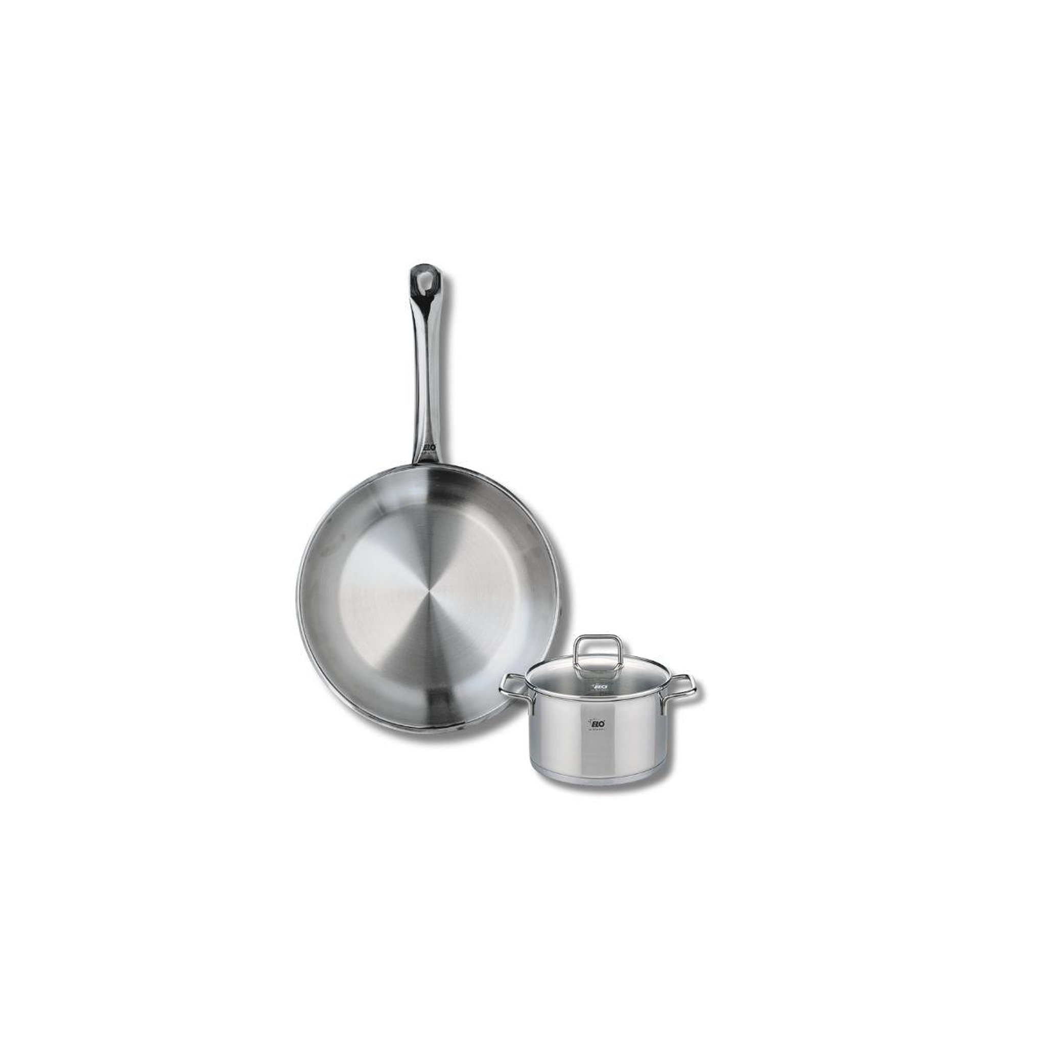 ELO Ensemble de 1 poêle de cuisson 24 cm et 1 faitout 12 cm elo profi citrin