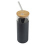 Voir la diapositive 1 : Paris Prix Gourde & Paille en Verre  Silicone  0,5L Anthracite