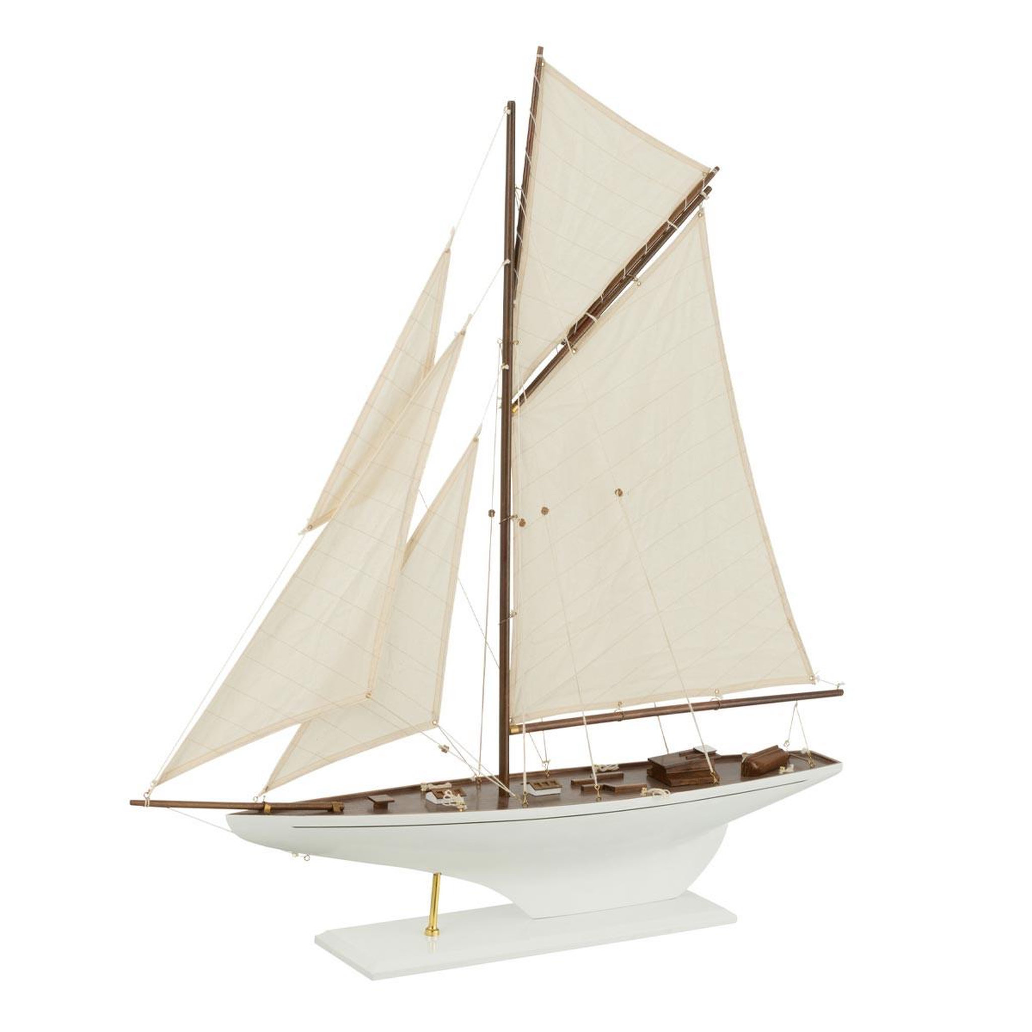 J-LINE Voilier déco en bois  reggie  95cm blanc