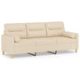 Voir la diapositive 2 : VIDAXL Canape 3 places avec oreillers decoratifs creme 180 cm tissu