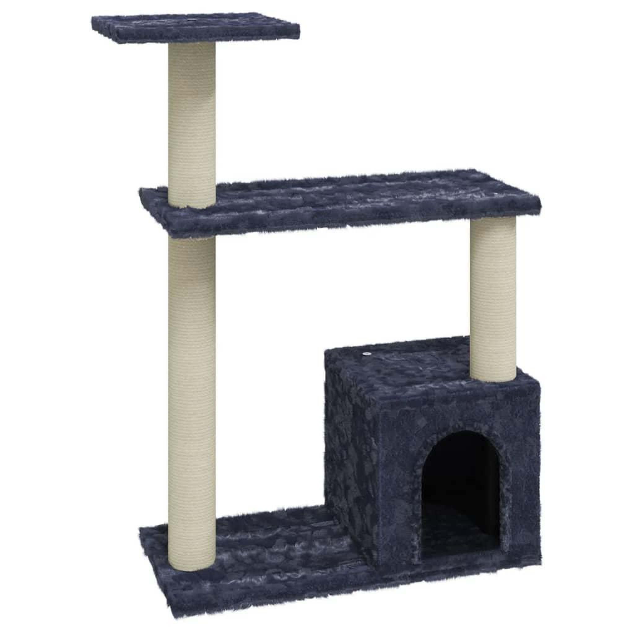 Voir la diapositive 2 : VIDAXL Arbre a chat avec griffoirs en sisal Gris fonce 70 cm
