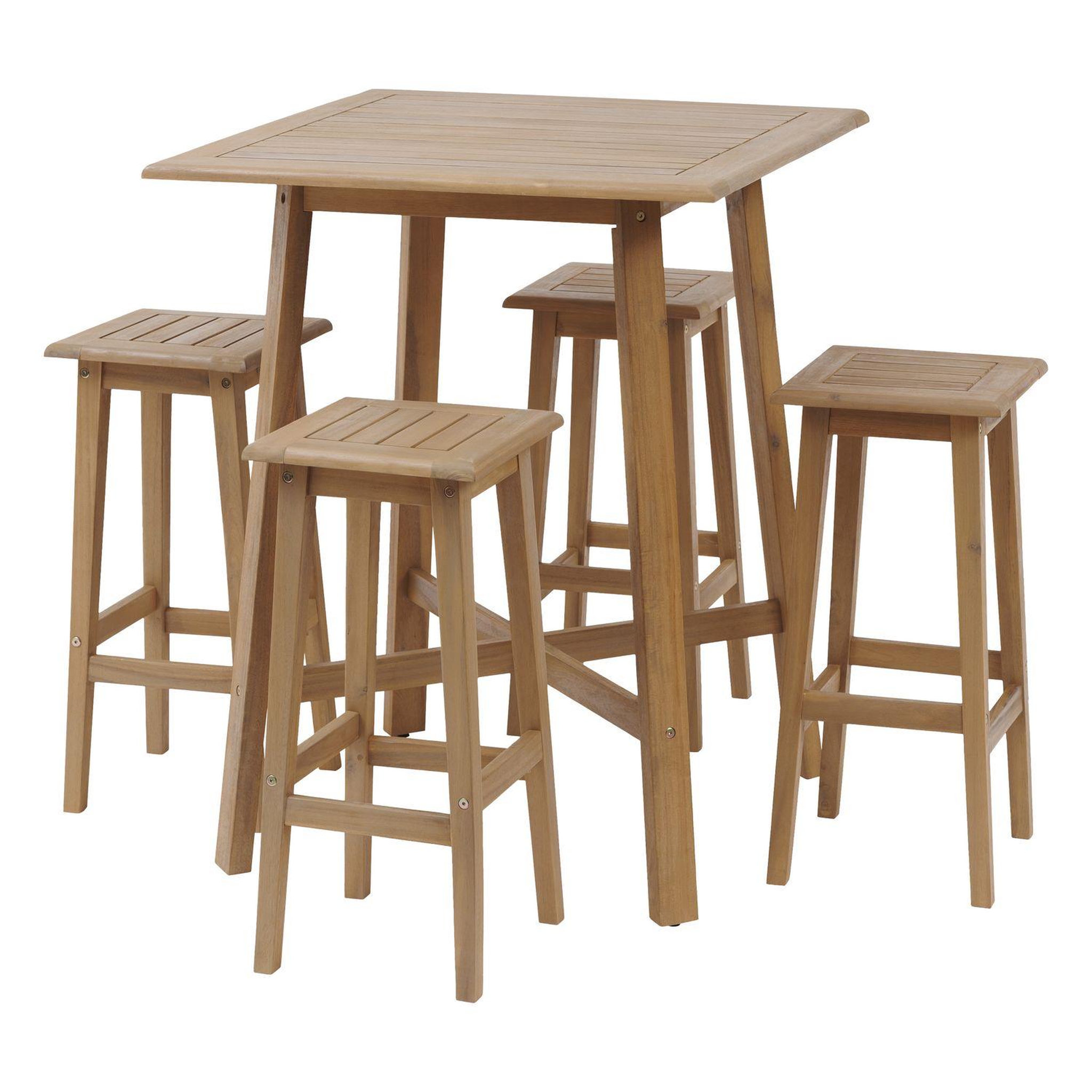 Voir la diapositive 6 : HESPERIDE Table de jardin haute Tiwi en acacia - 4 Places