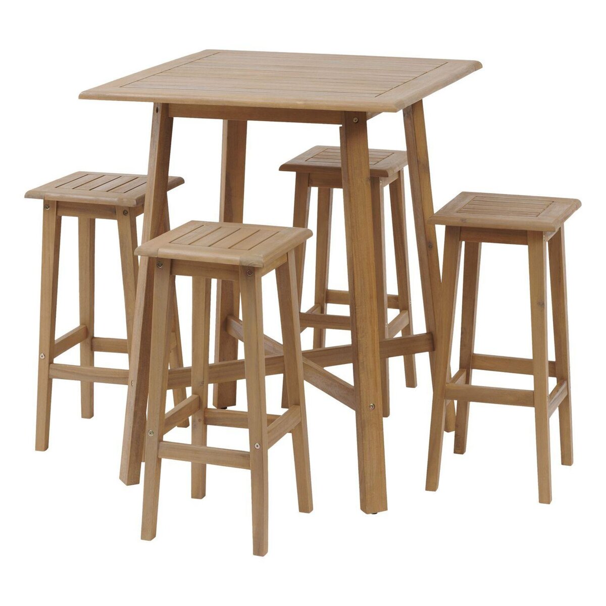 HESPERIDE Table de jardin haute Tiwi en acacia - 4 Places