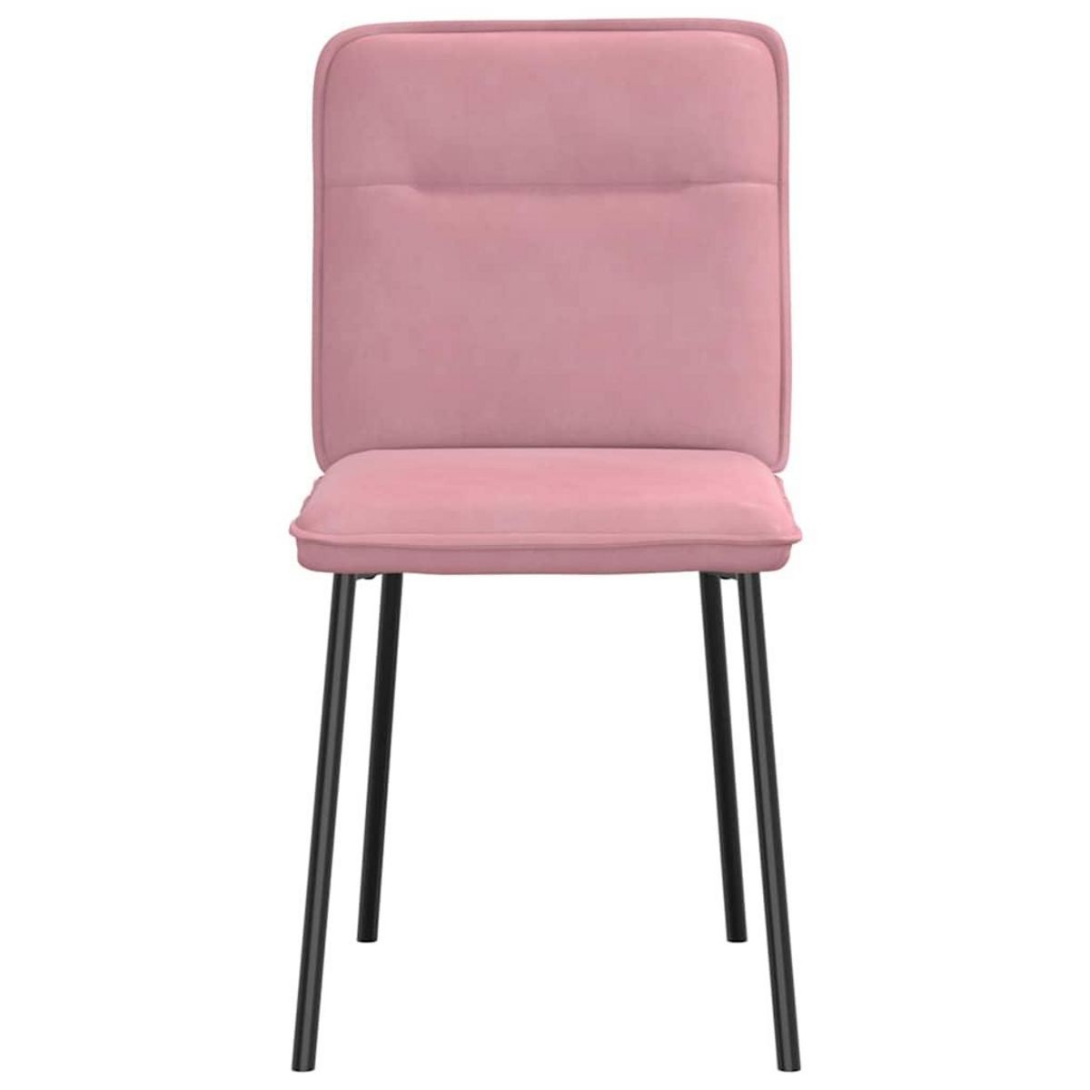 VIDAXL Chaises a manger lot de 4 Rose Velours