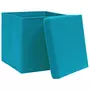 VIDAXL Boîtes de rangement avec couvercles 10pcs 28x28x28cm Bleu azure