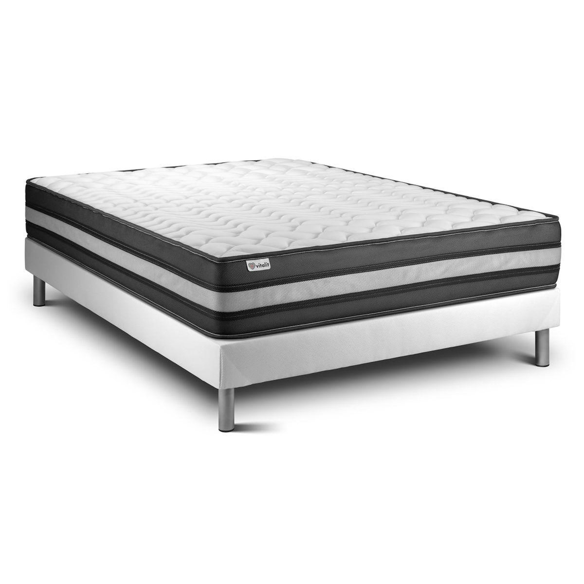 VITALIT Ensemble VITALPOWER ZEN 160 x 200 cm sommier Kit blanc