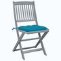Voir la diapositive 2 : VIDAXL Chaises pliables d'exterieur lot de 4 et coussins Bois d'acacia