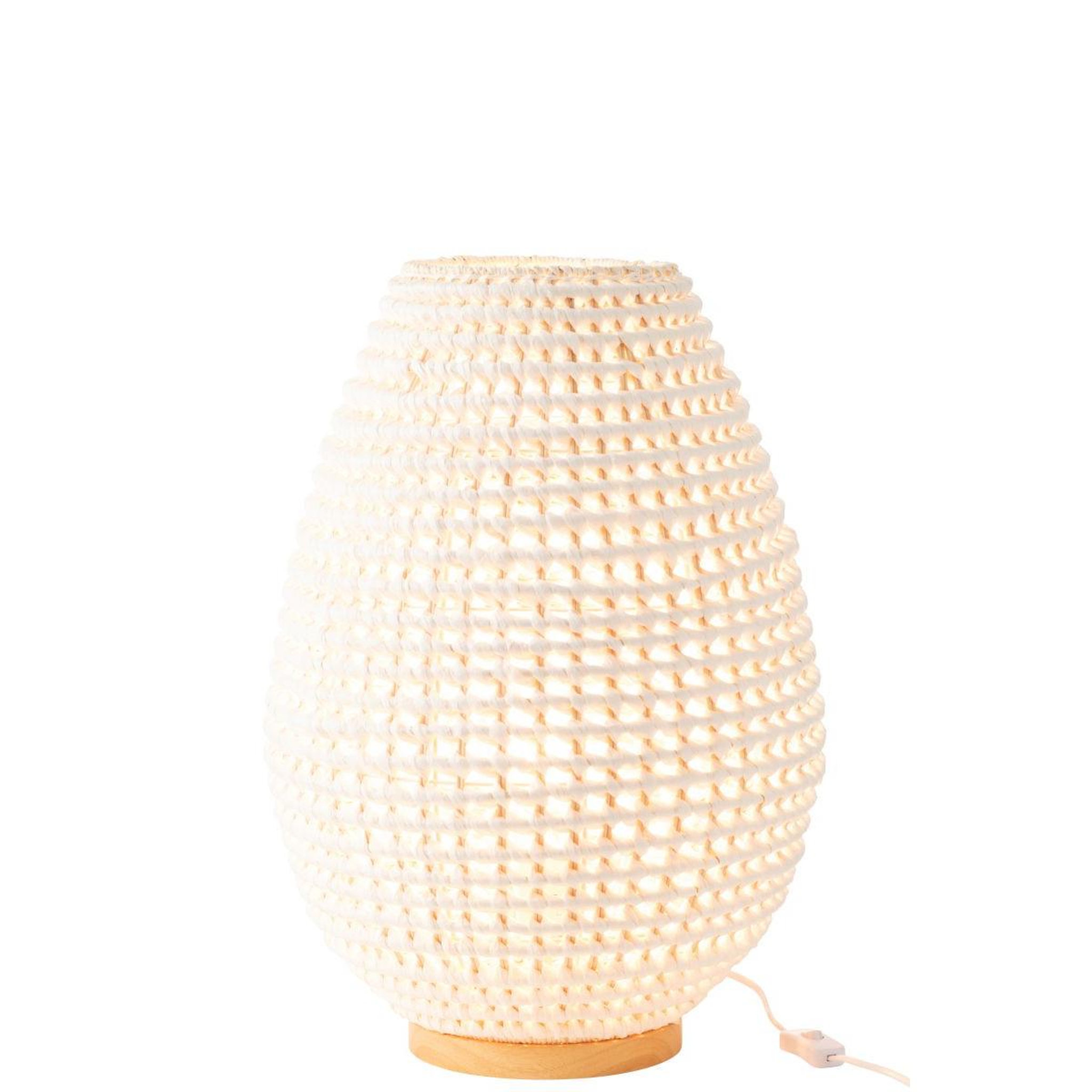 Voir la diapositive 2 : J-LINE Lampe à poser en métal  torsade  54cm blanc