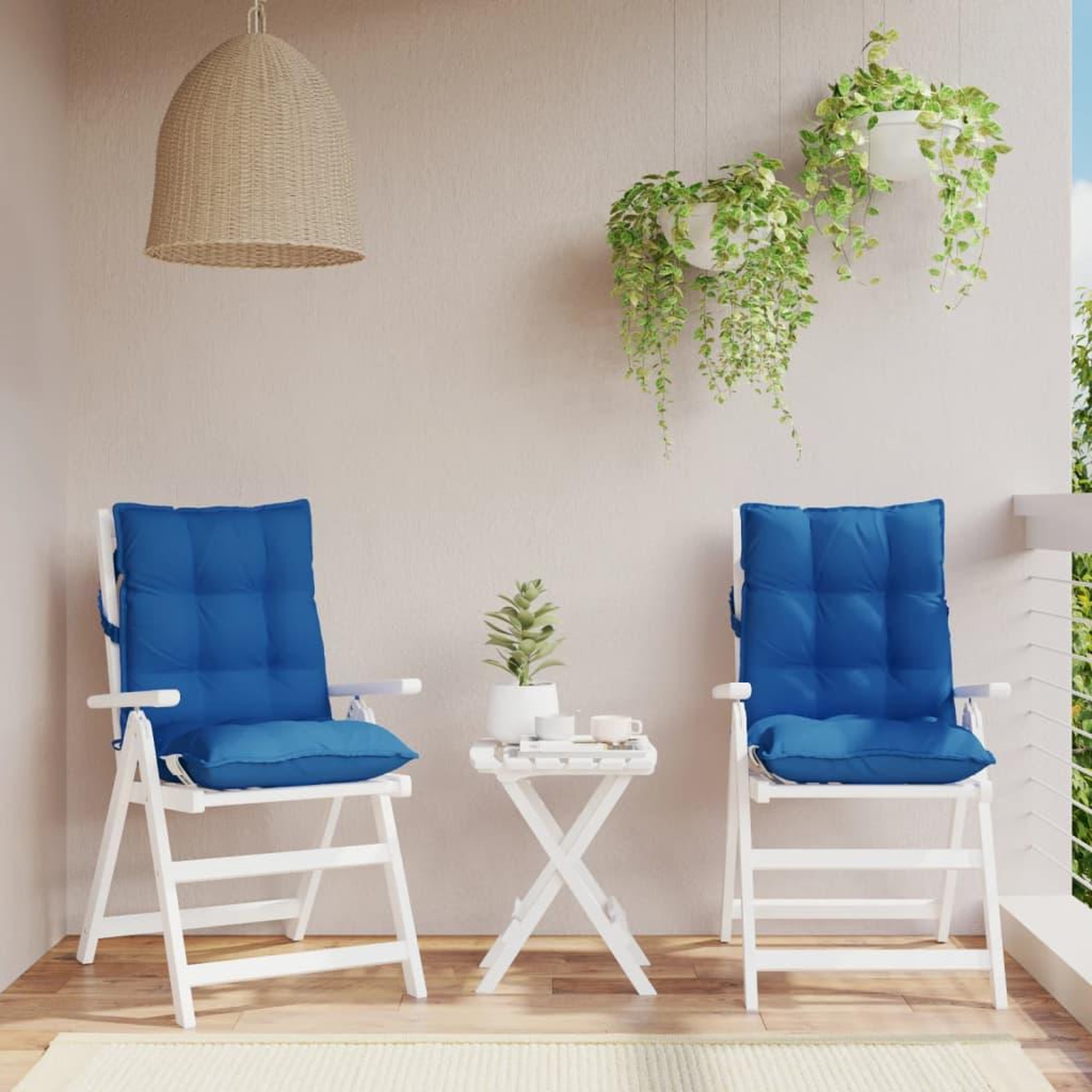 VIDAXL Coussins de chaise a dossier bas lot de 2 bleu royal