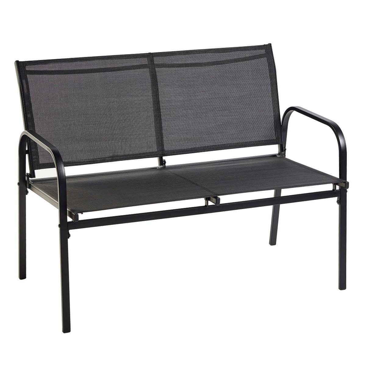 GARDENSTAR Salon bas de jardin - 4 places - Acier - Noir