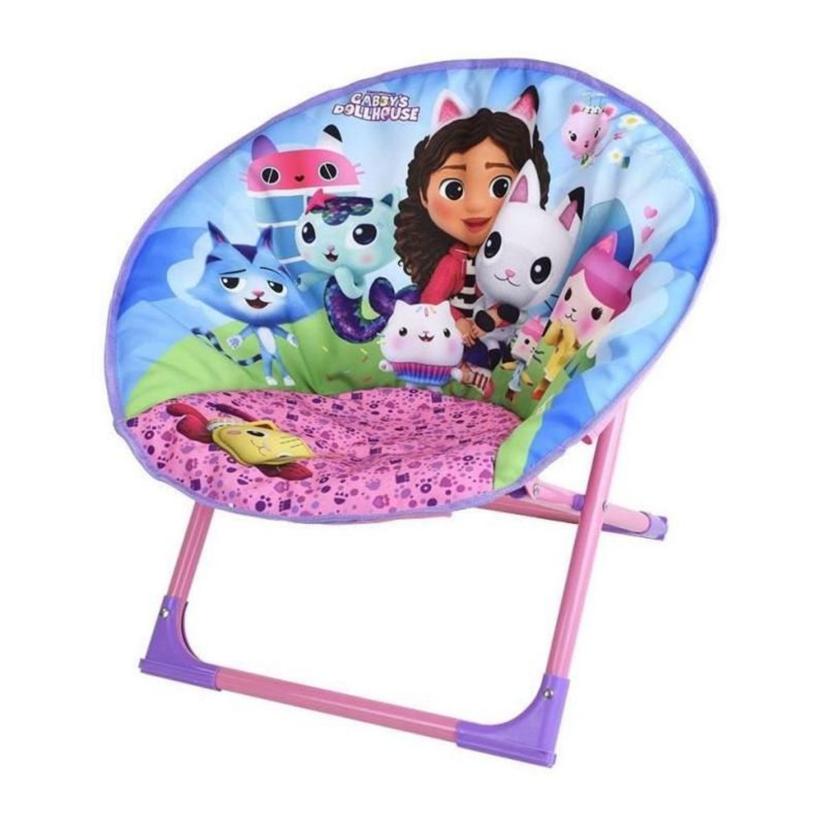 Fun House GABBY ET LA MAISON MAGIQUE - Siege lune pliable pour enfant h.47 x l.54 x p.42 cm