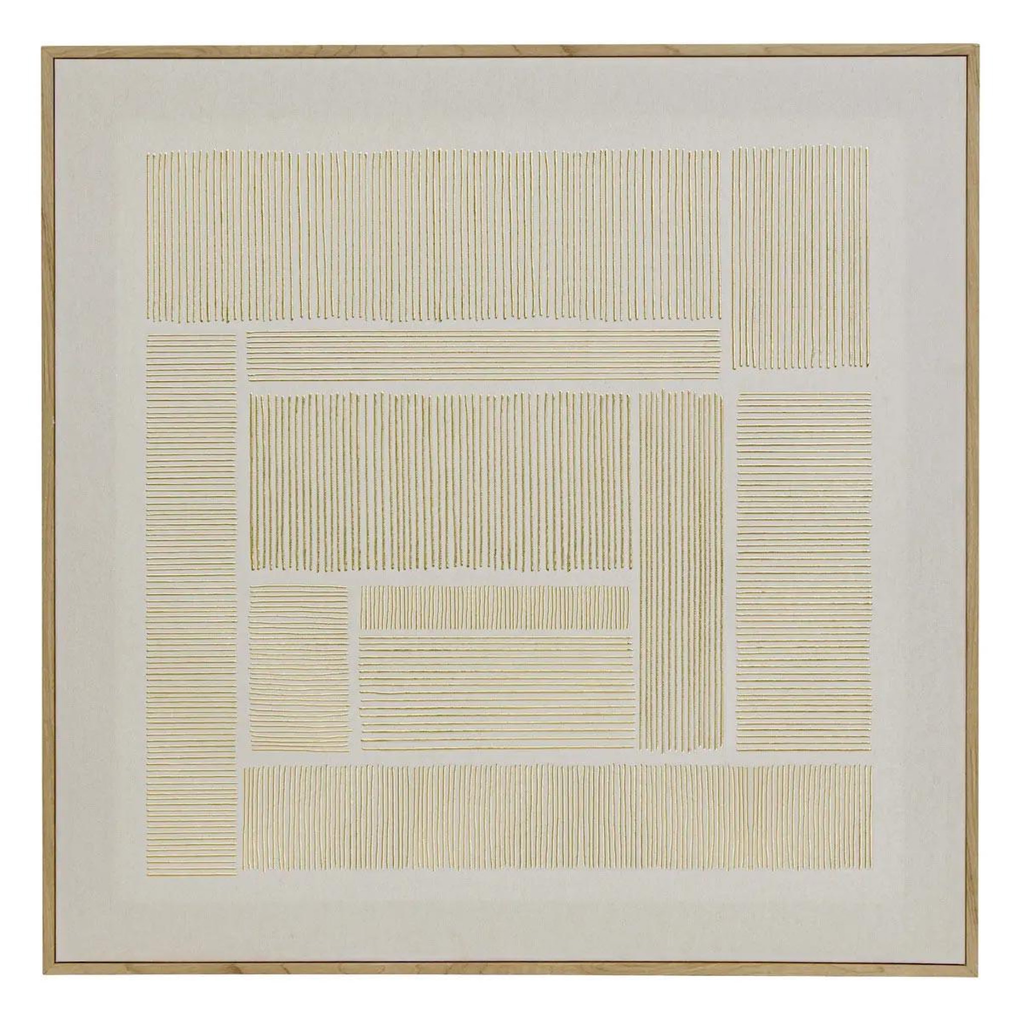 ATMOSPHERA Toile imprimée métallisée  idrissa  58x58cm beige