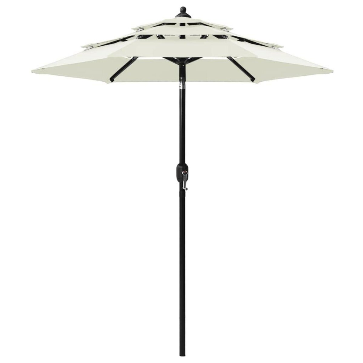 VIDAXL Parasol de jardin a 3 niveaux avec mat en aluminium sable 2 m