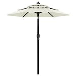 VIDAXL Parasol de jardin a 3 niveaux avec mat en aluminium sable 2 m