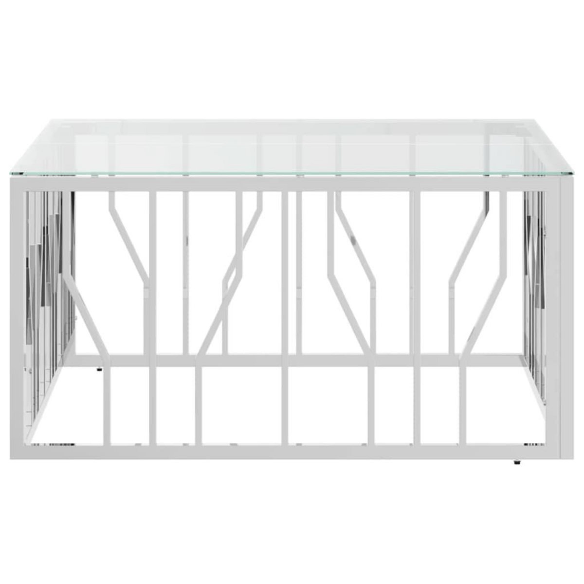 VIDAXL Table basse 80x80x40 cm acier inoxydable et verre
