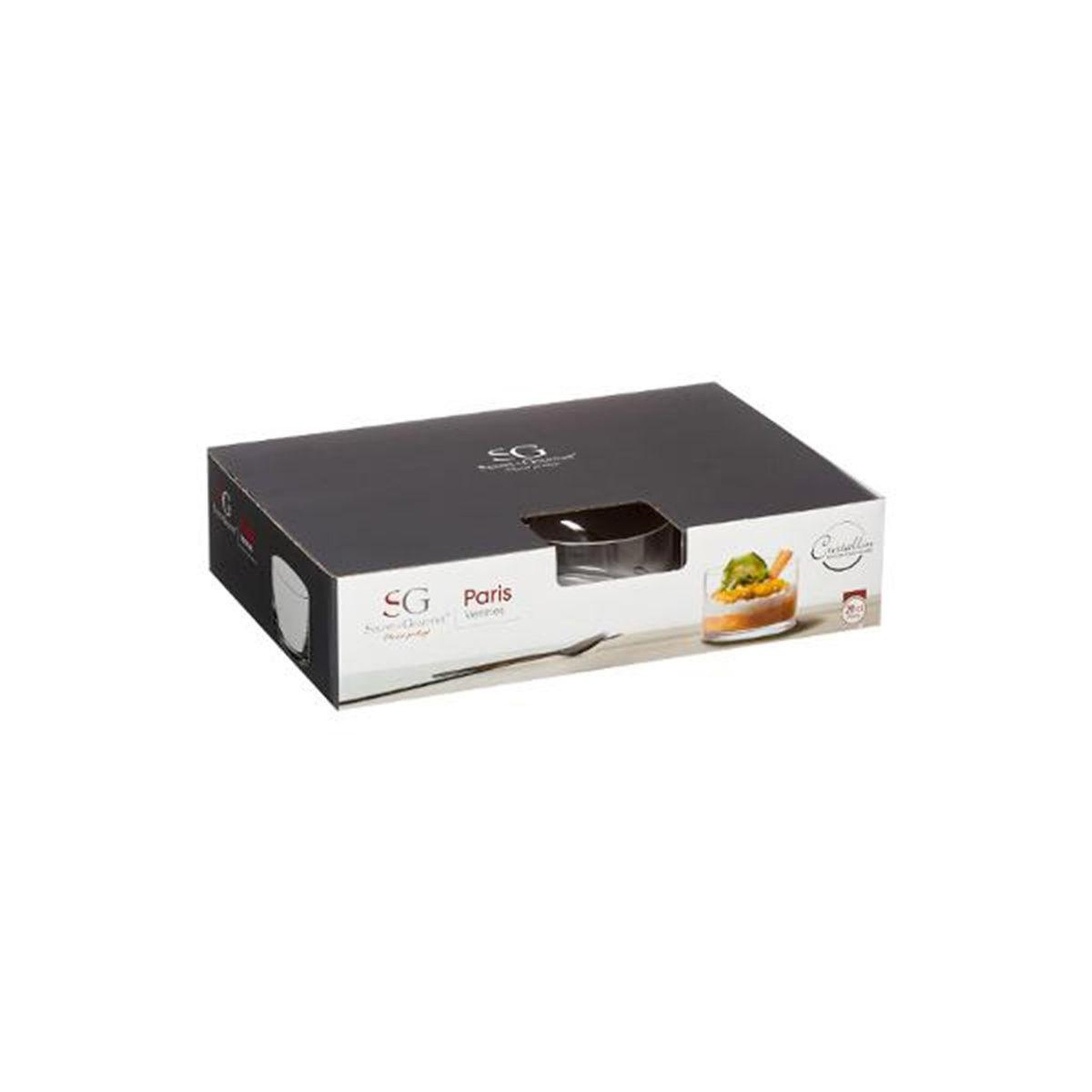 Voir la diapositive 2 : SECRET DE GOURMET Lot de 6 verrines droites  paris  28cl transparent