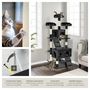 Voir la diapositive 5 : tectake Arbre à chat 170 cm avec griffoir et plateforme d'escalade noir