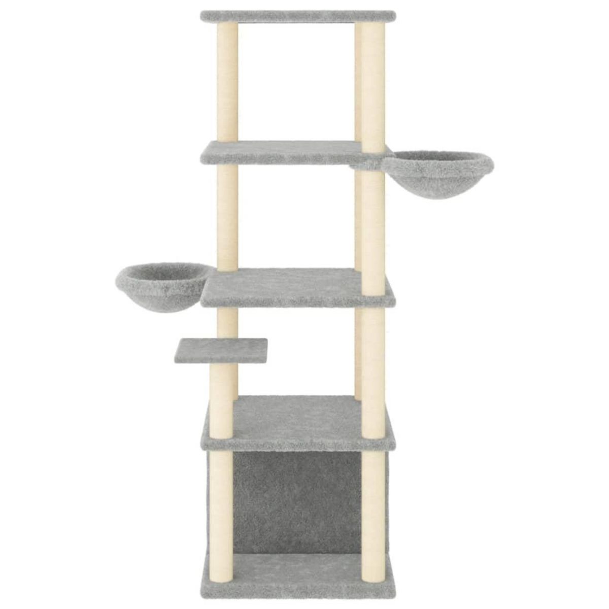 VIDAXL Arbre a chat avec griffoirs en sisal gris clair 147 cm