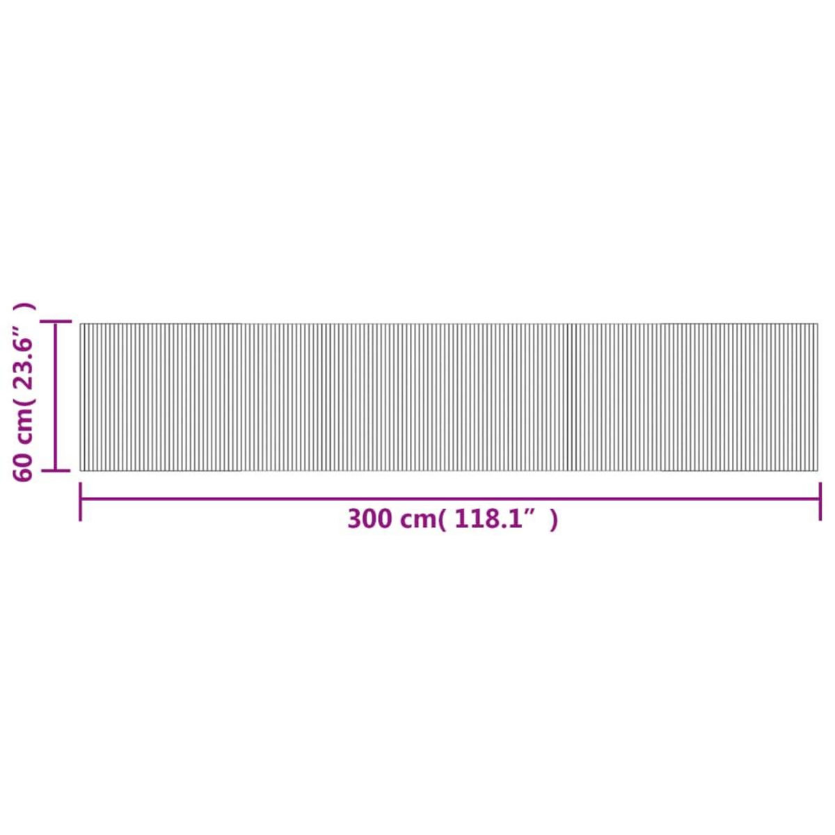 VIDAXL Tapis rectangulaire marron 60x300 cm bambou
