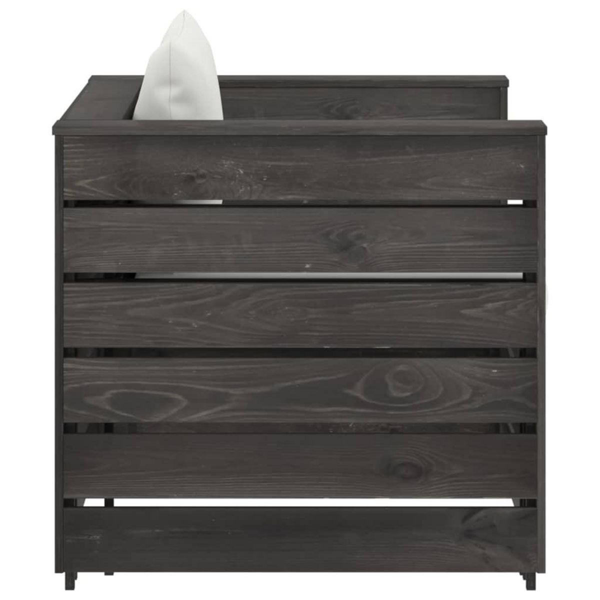 VIDAXL Salon de jardin 2 pcs avec coussins Bois impregne de gris