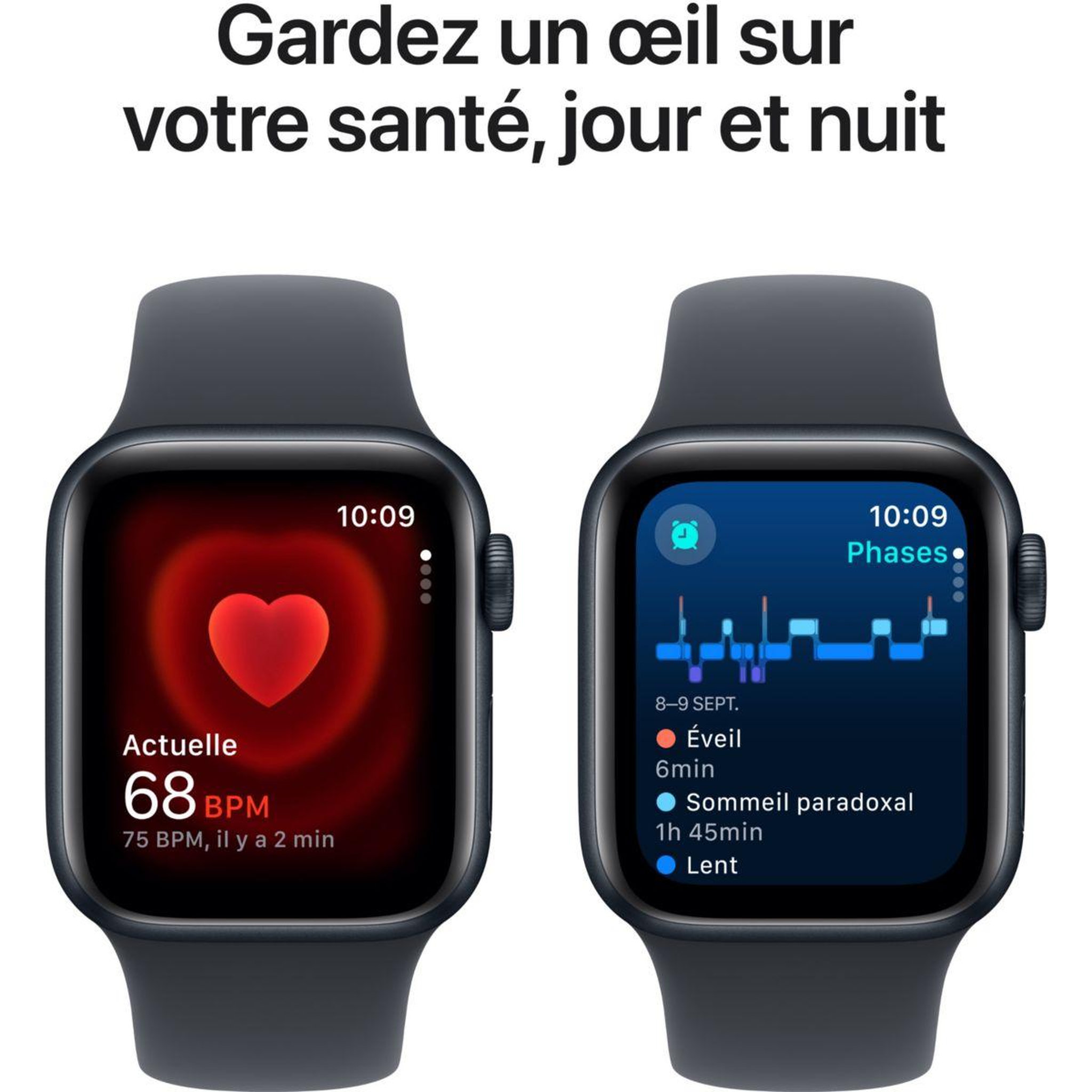 Voir la diapositive 5 : APPLE Montre connectée SE 40mm Minuit M/L Cellular