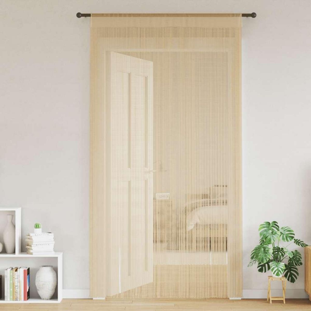 VIDAXL Rideau en fils 2 pcs 100 x 250 cm Beige