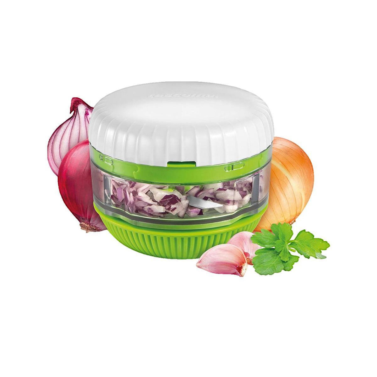 Tescoma Hachoir rotatif Tescoma compact vert à lames en acier inoxydable