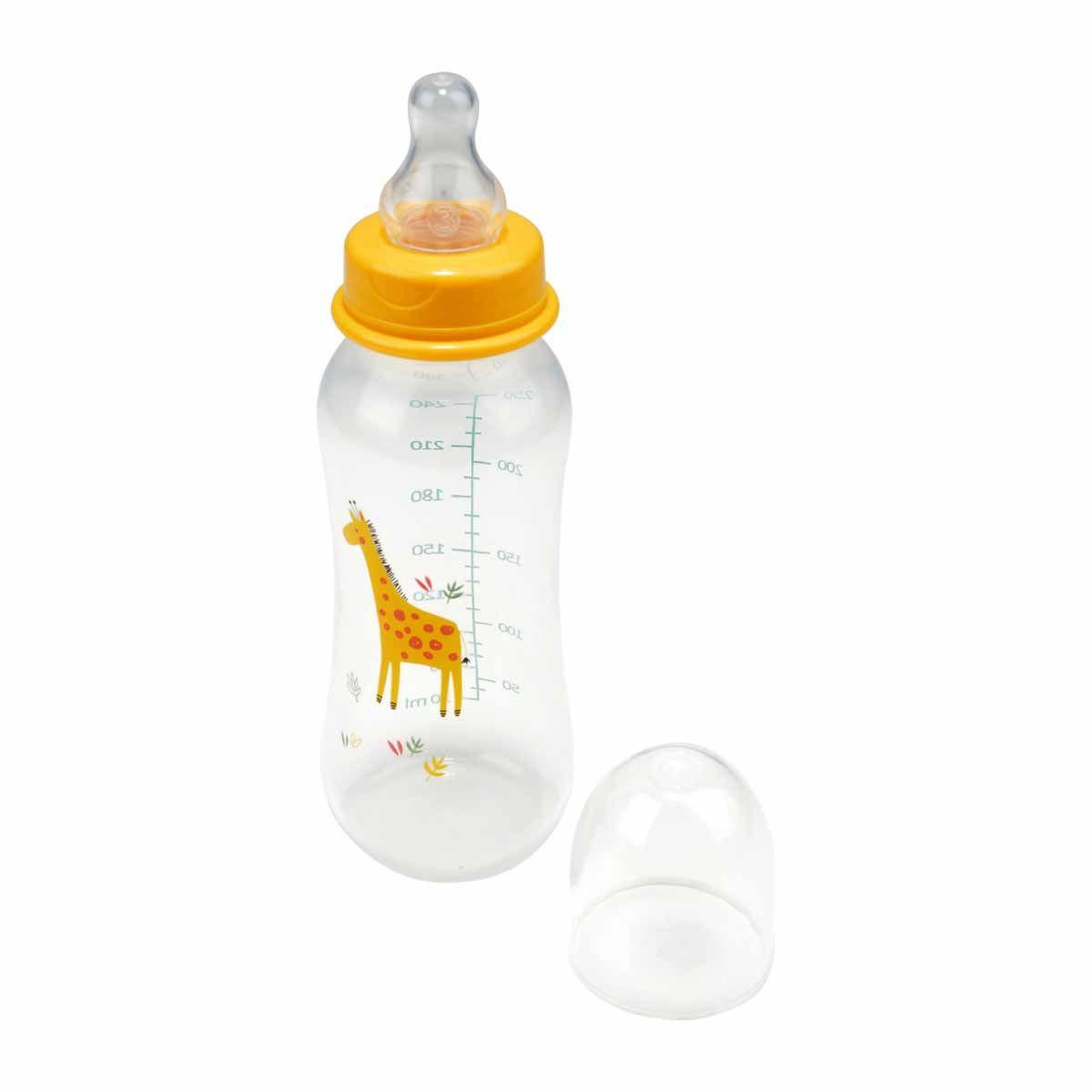 Voir la diapositive 1 : BEBE DOUCEUR Biberon pour Bébé Girafe  Sweet Savane  250ml Jaune