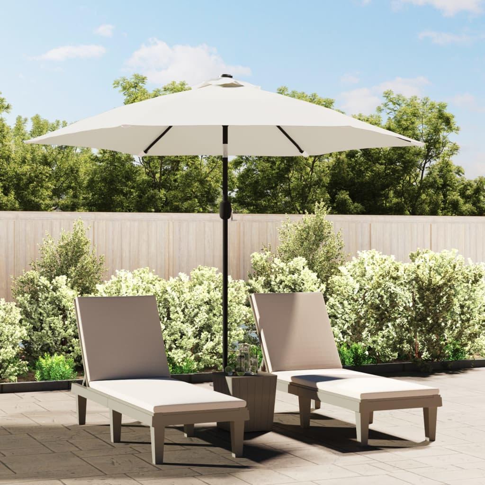 VIDAXL Tissu de remplacement pour parasol d'exterieur Blanc 300 cm