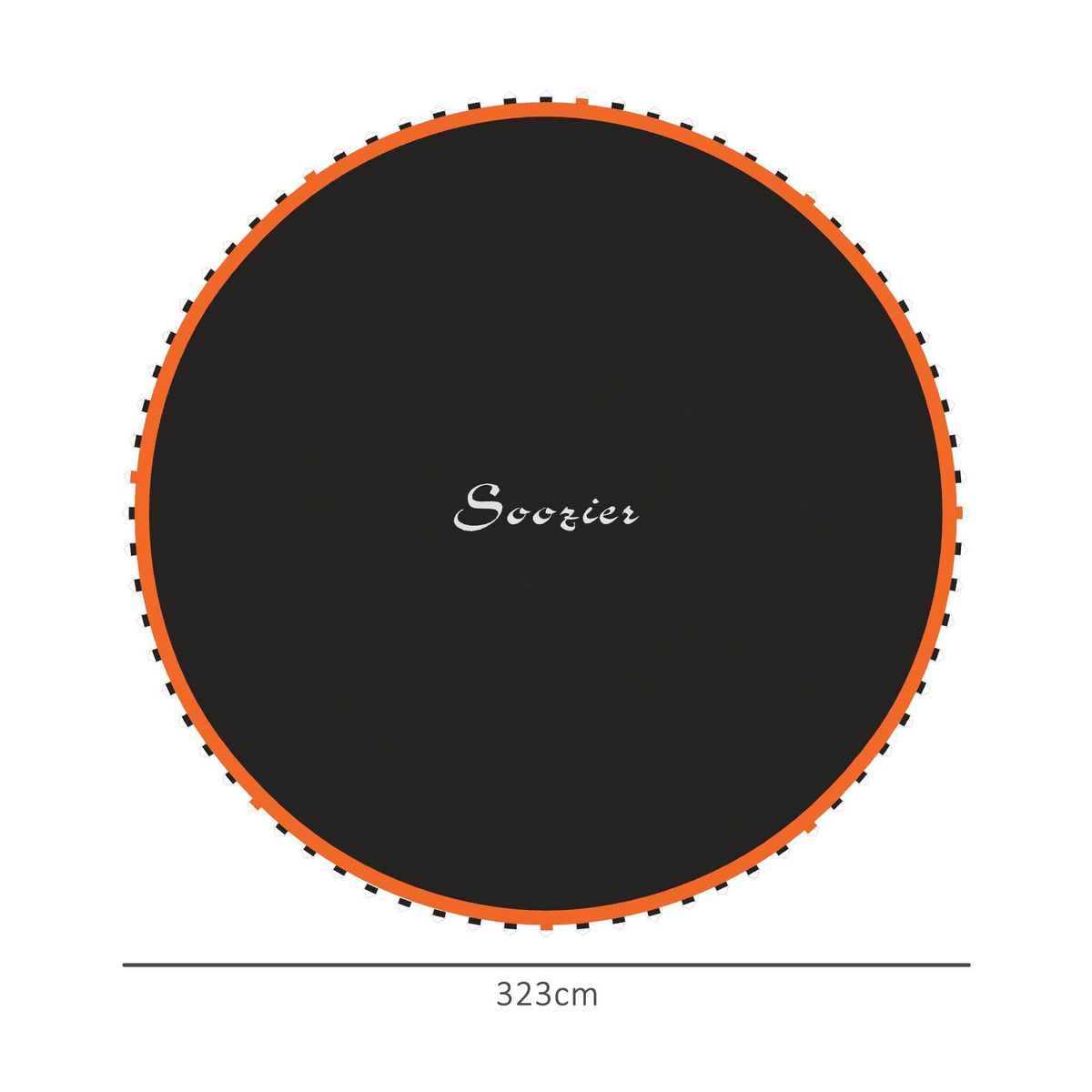 HOMCOM Tapis de rechange trampoline Ø 3,7 m ressorts 14 cm outil 72 crochets en V inclus orange noir