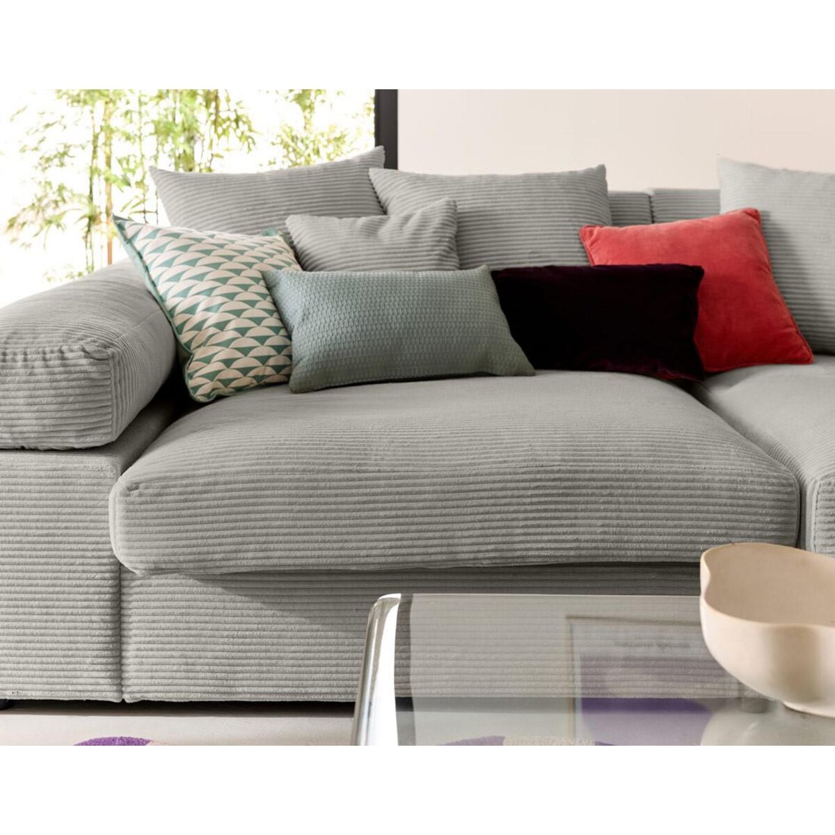 LISA DESIGN Aspen - canapé 4 places - assise profonde - velours côtelé