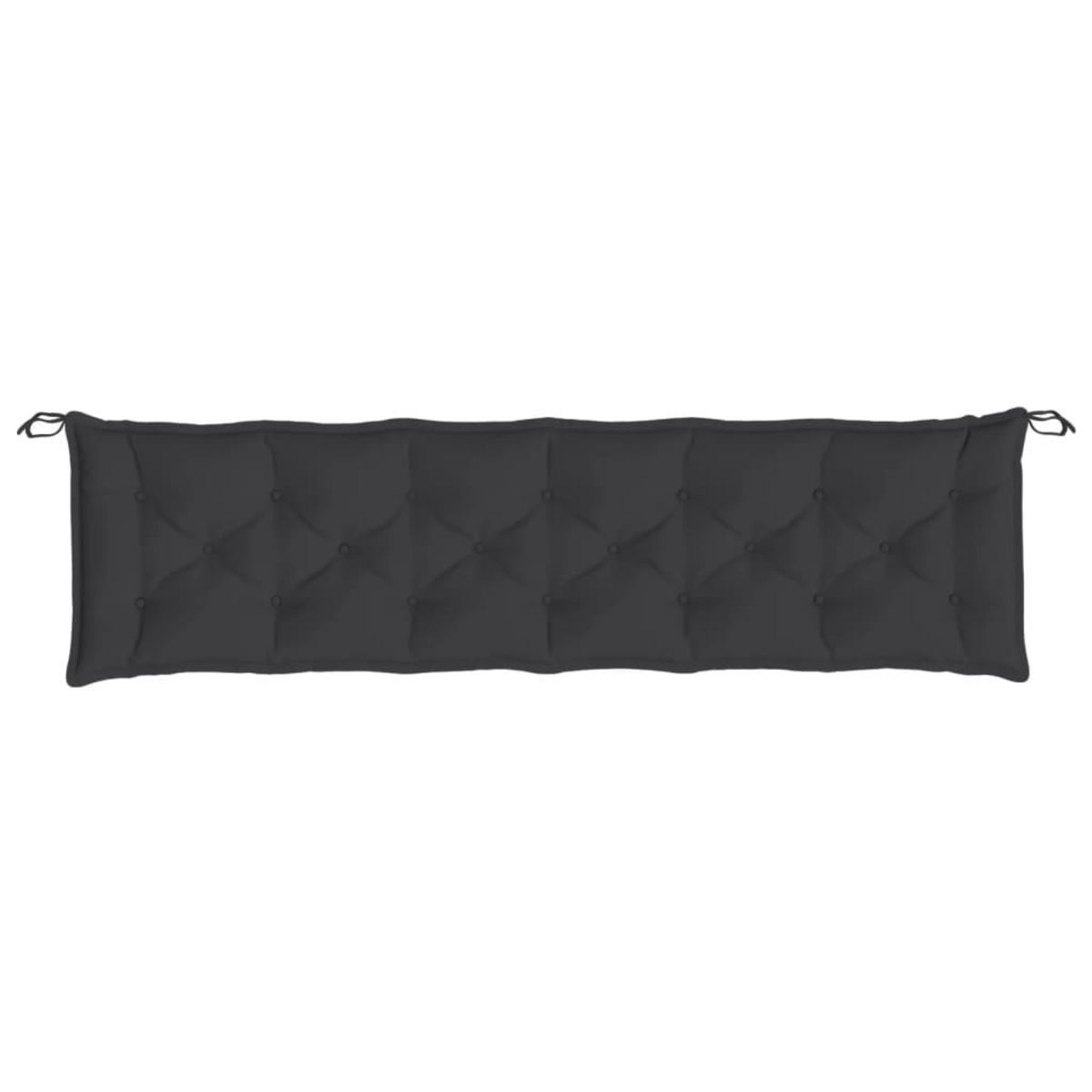 VIDAXL Coussins de banc jardin lot de 2 noir 200x50x7 cm tissu Oxford