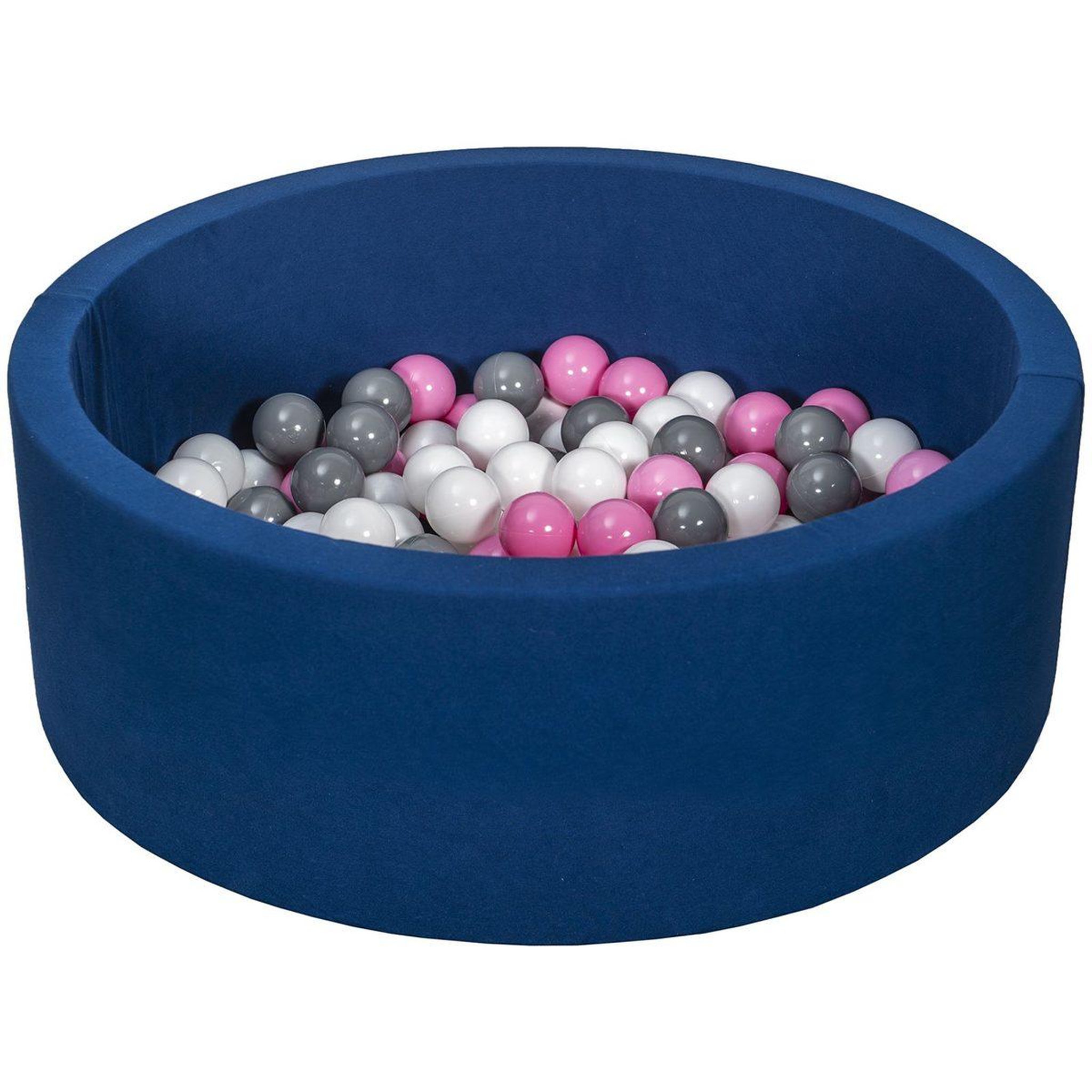 VELINDA Piscine à balles aire de jeu + 150 balles bleu marine blanc,rose clair,gris