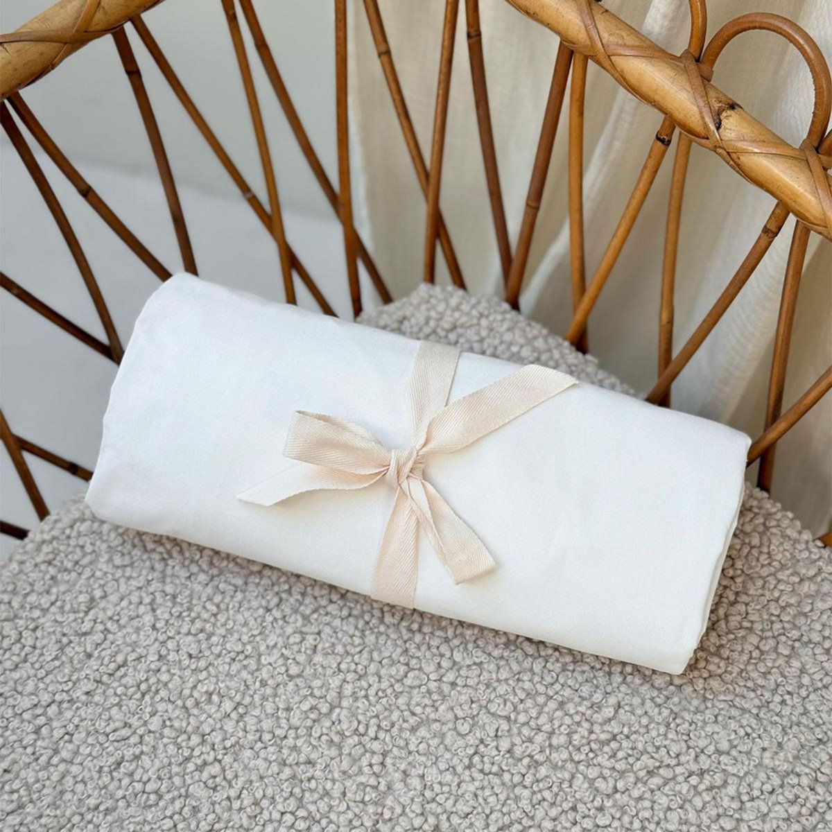 Petit Béguin Drap housse enfant écru 90 x 190 cm