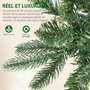 Voir la diapositive 6 : HOMCOM Sapin de Noël artificiel LED x 150 blanc chaud 8 modes H.150 cm 431 branches support vert