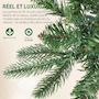 Voir la diapositive 6 : HOMCOM Sapin de Noël artificiel LED x 150 blanc chaud 8 modes H.150 cm 431 branches support vert