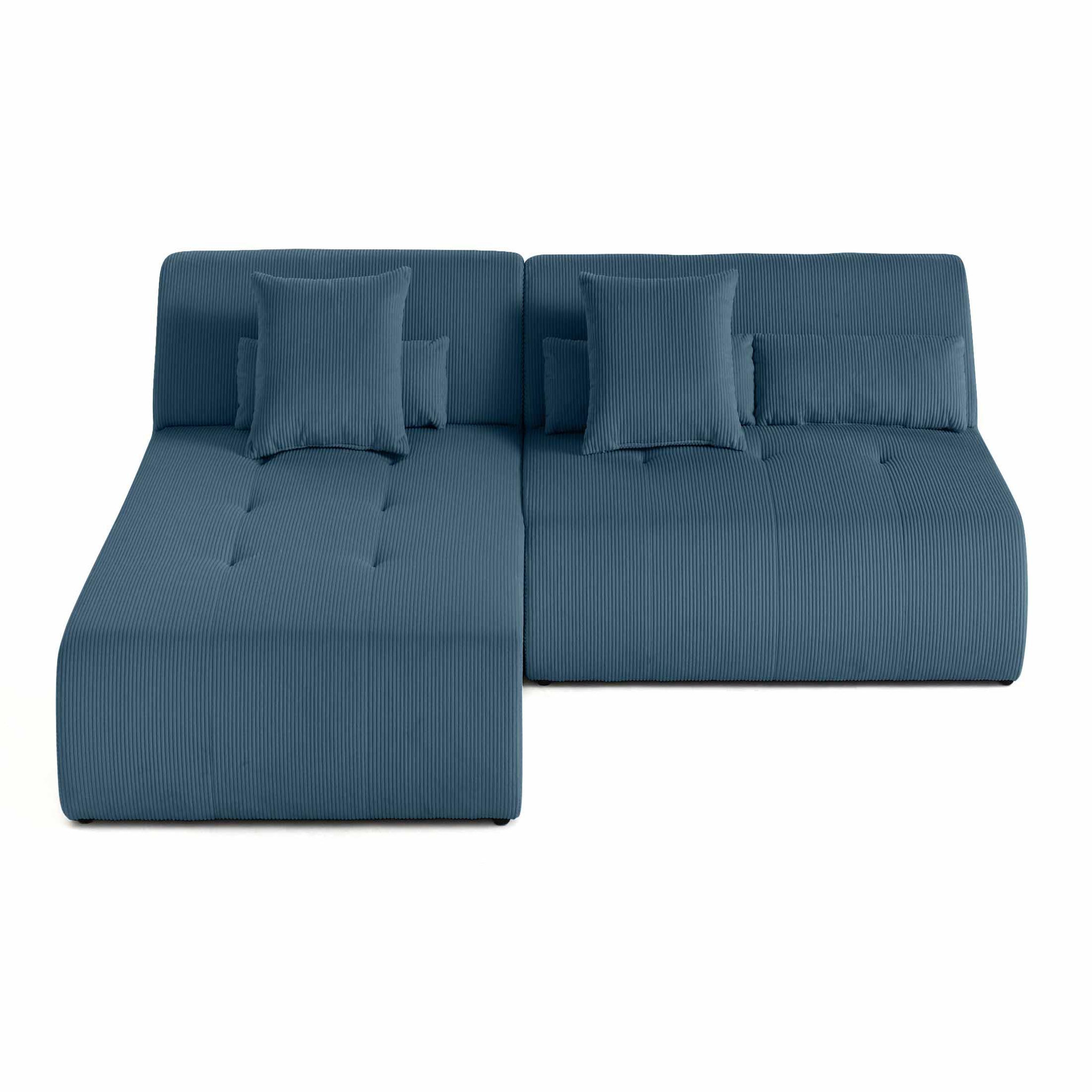 Voir la diapositive 1 : LISA DESIGN Onyx - canapé modulable d'angle réversible 4 places - en velours côtelé
