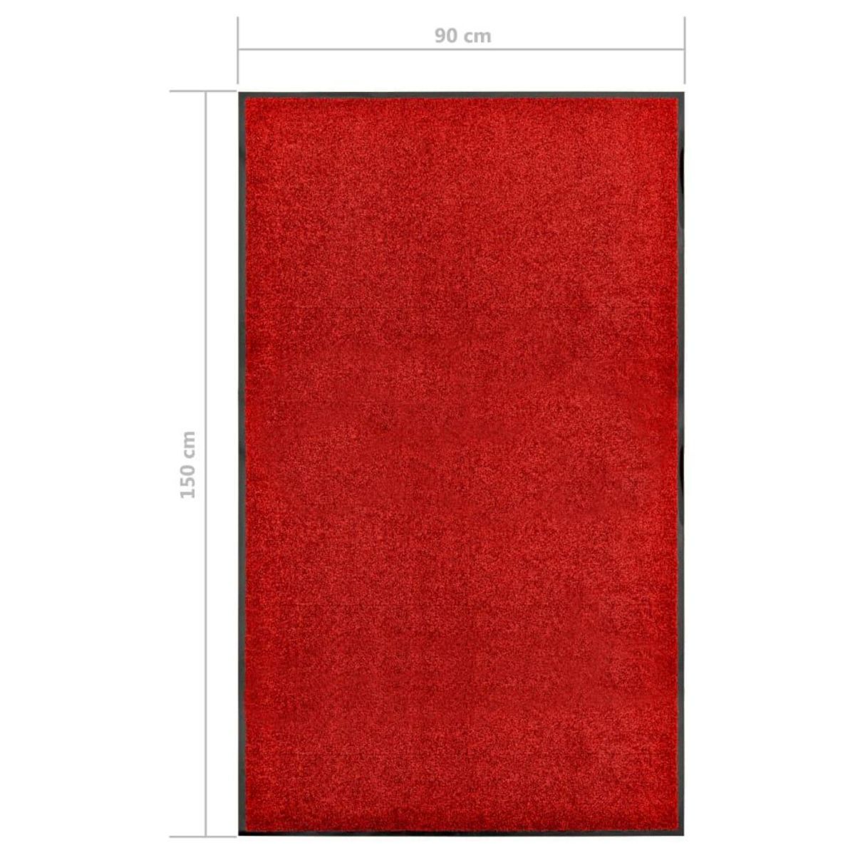 VIDAXL Paillasson lavable Rouge 90x150 cm