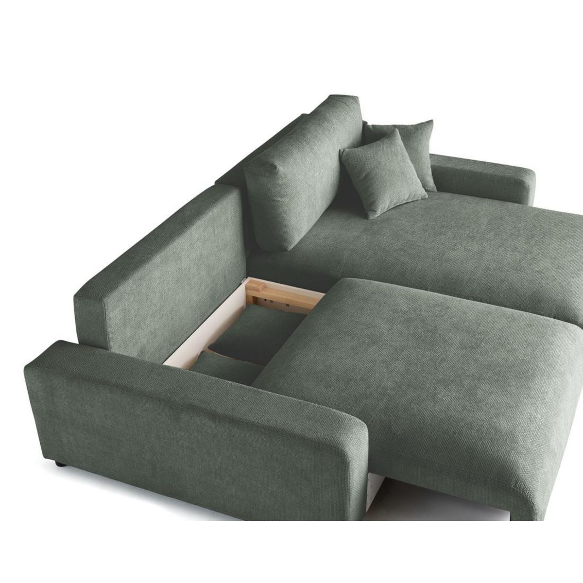 LISA DESIGN Pivoine - canapé d'angle réversible - 4 places - convertible avec coffre - en velours texturé