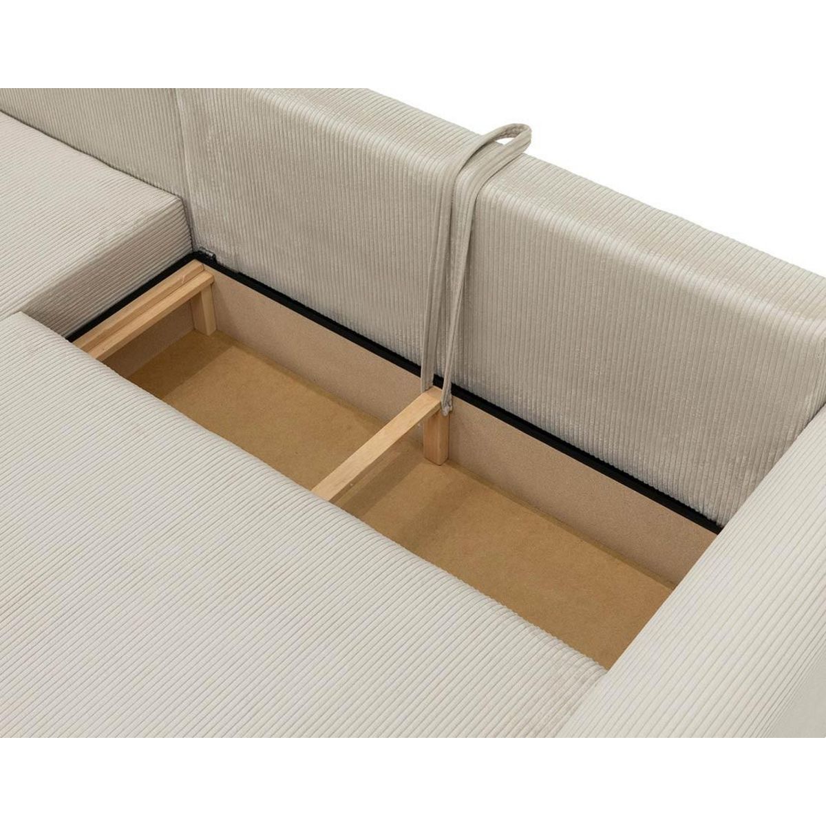 BEST MOBILIER Rosalie - canapé d'angle réversible 4 places convertible avec coffre en velours côtelé