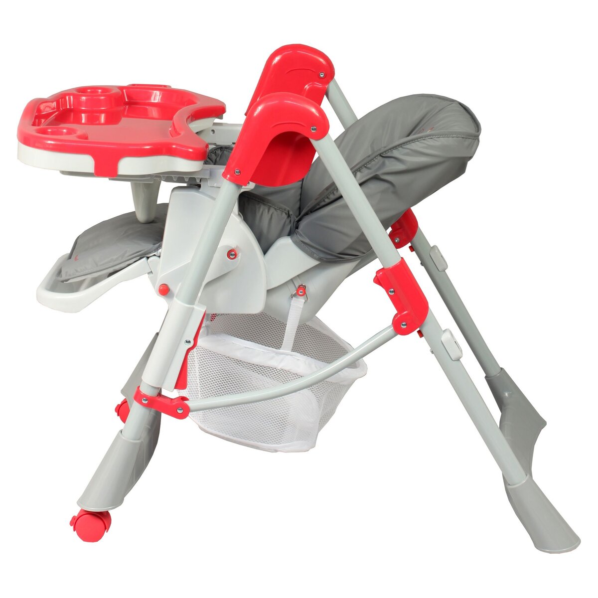 BAMBISOL Chaise haute bébé rouge/gris Carrousel 