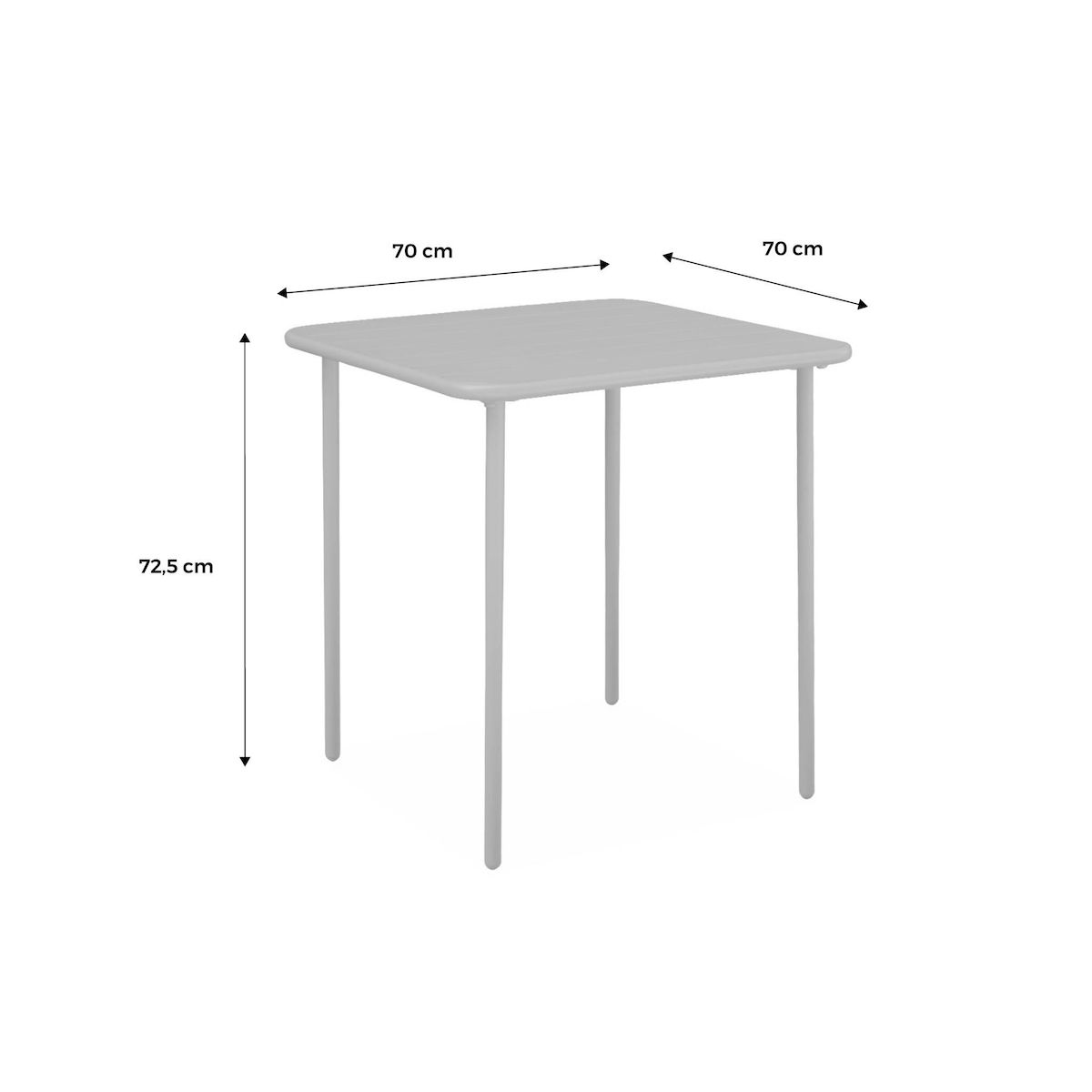 SWEEEK Table de jardin métal 2 places, Amelia 70 x 70cm