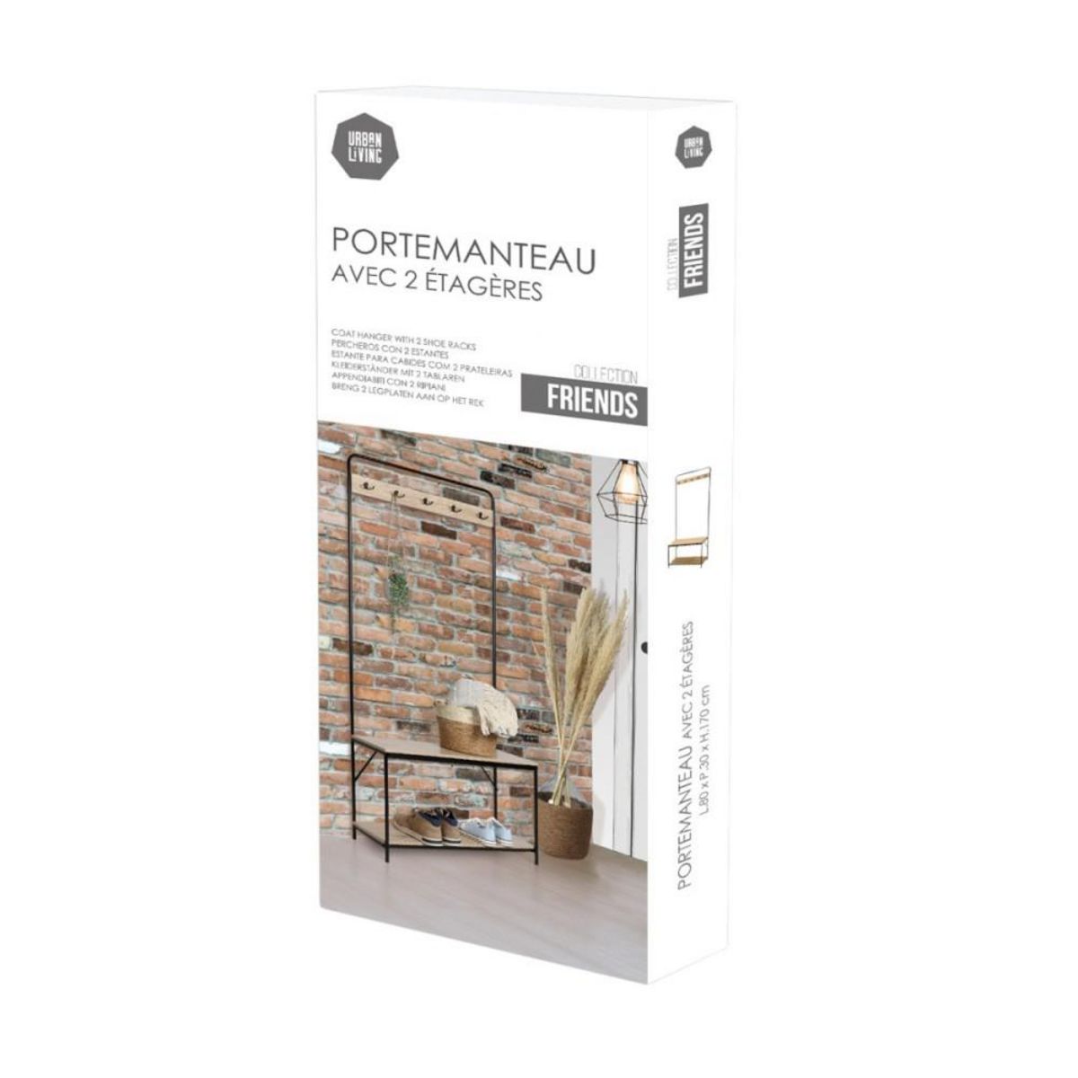 FORNORD Etagère porte manteaux avec range chaussures