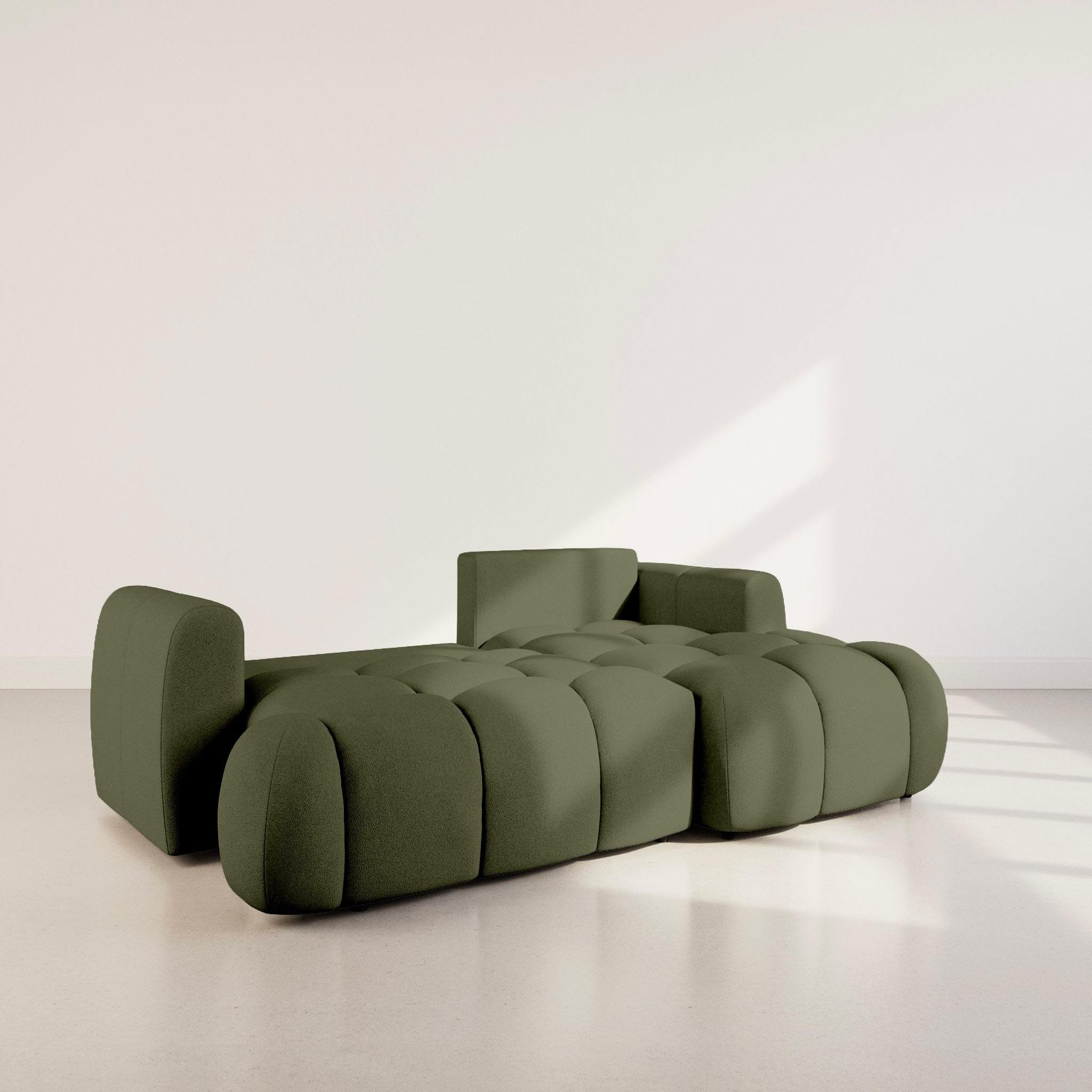Voir la diapositive 4 : BEST MOBILIER Yulin - canapé d'angle droit 4 places convertible avec coffre en tissu bouclette