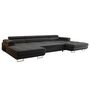 Voir la diapositive 5 : BEST MOBILIER Ayden - canapé panoramique en u 7 places convertible avec coffre et têtières réglables en tissu
