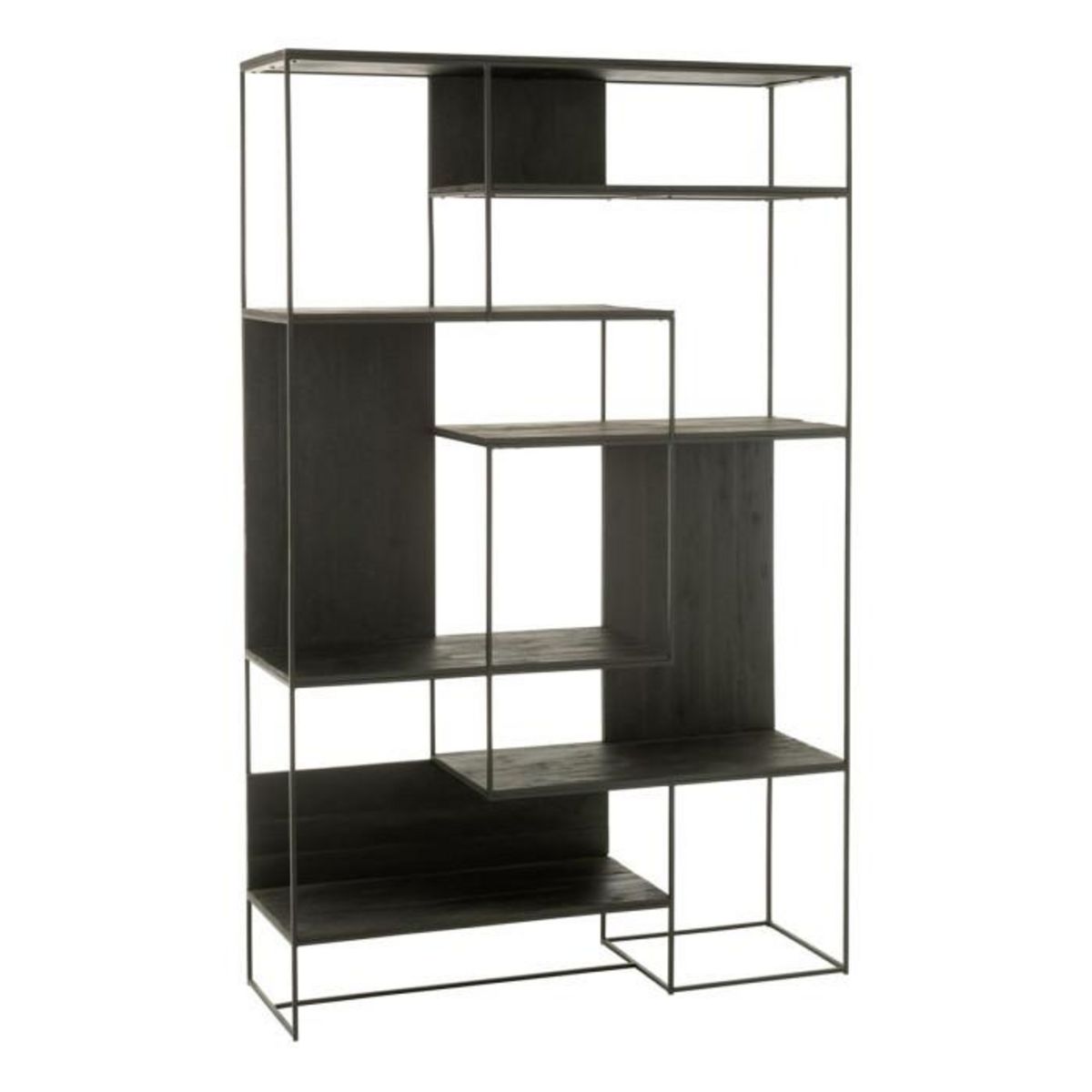 Paris Prix Étagère Design en Teck  Lucille  120cm Noir